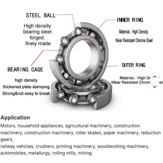 Factory-Custom-Long-Life-High-Precision-6002-6201-6204-6305-2z-2RS1-Deep-Groove-Ball-Bearings