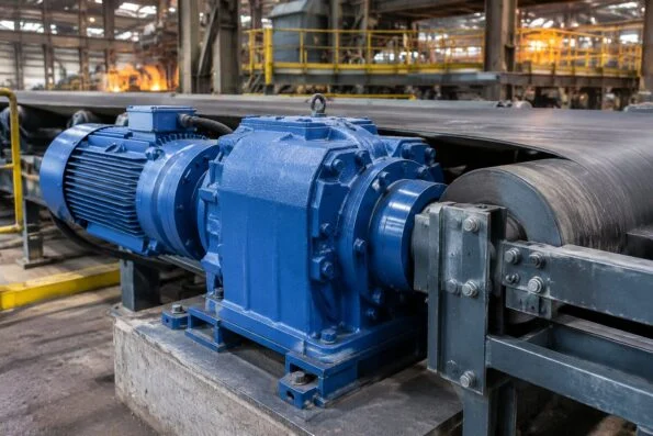 Conveyor gearbox drive in a steel plant